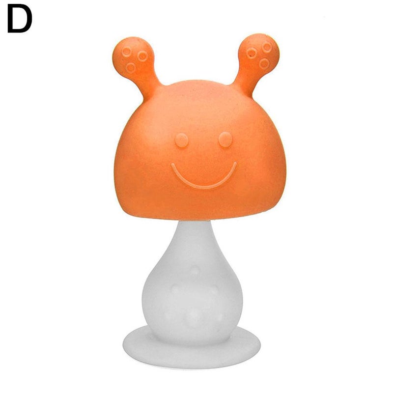 One-piece molded rattle mushroom head creative teething toy, animal rabbit shape, new teething toy